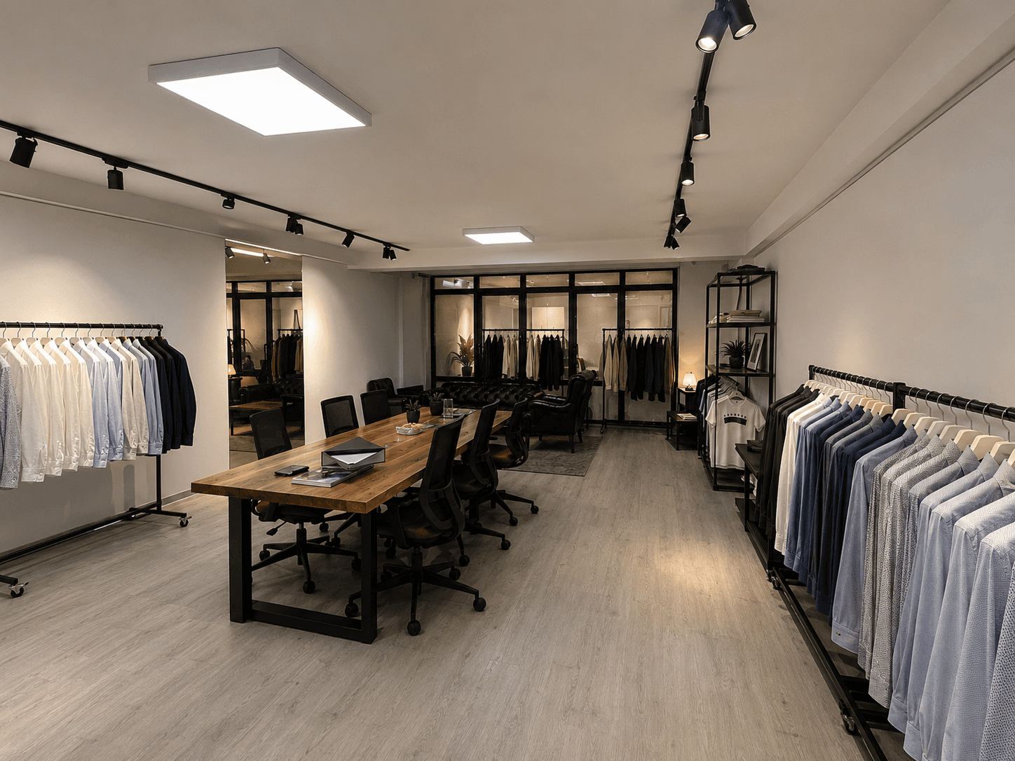 Private label shirt manufacturing showroom and product range