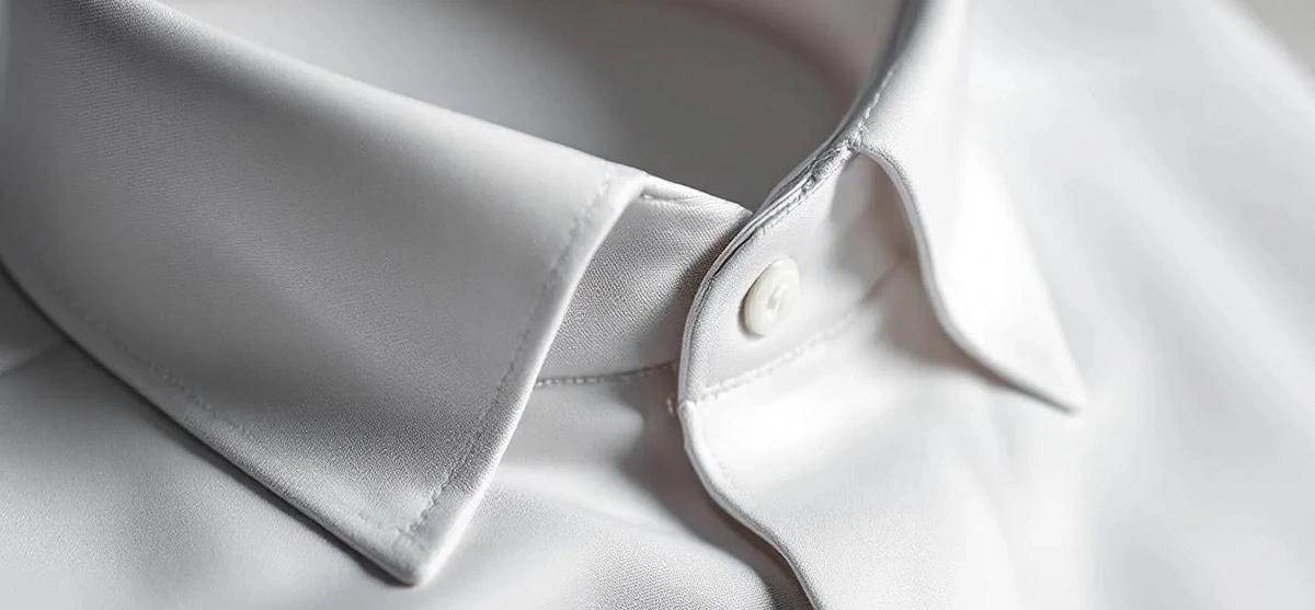 Close-up white shirt collar detail